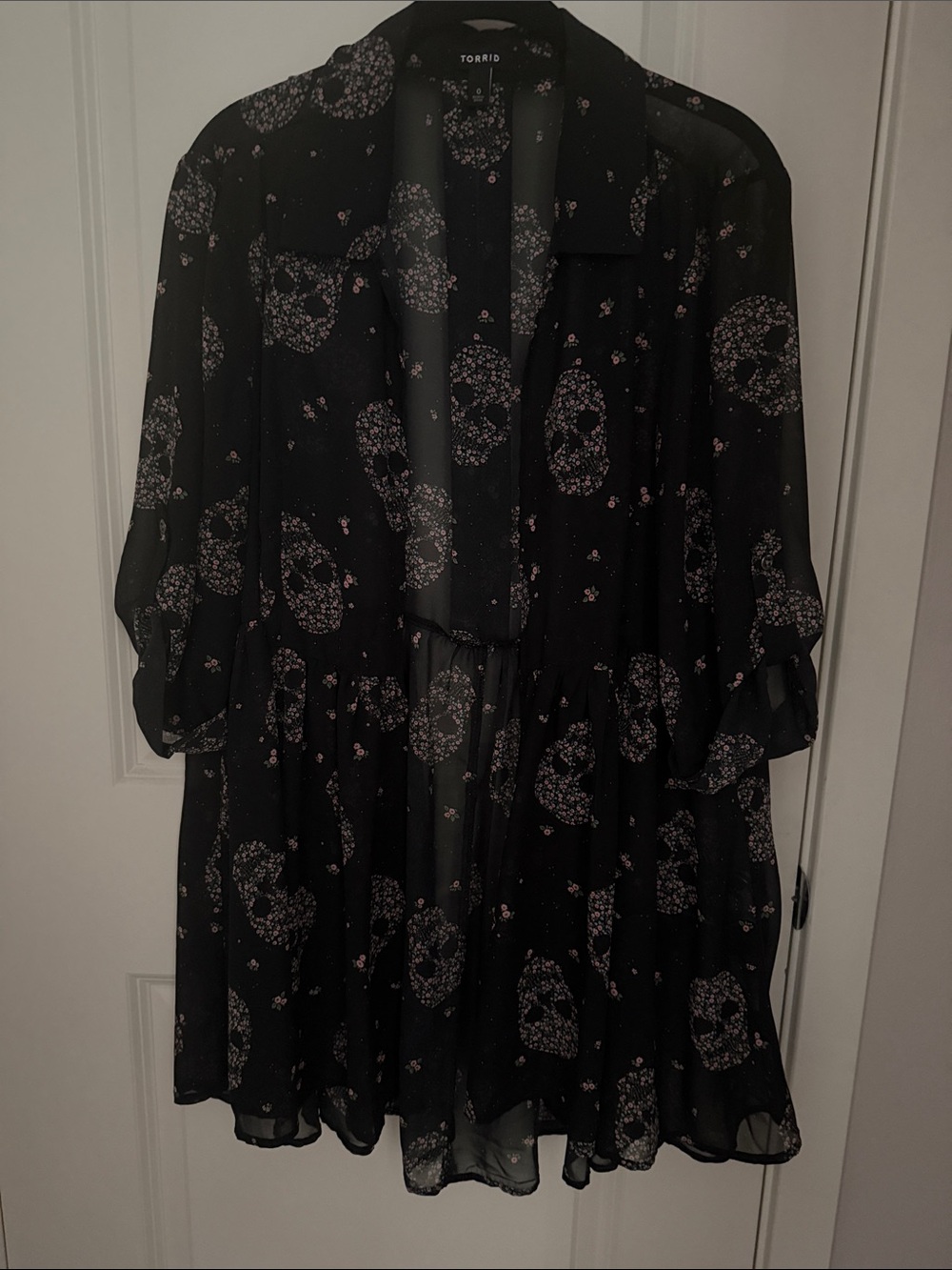 torrid Black Sheer Skull Print Tunic